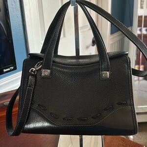 Brighton Pebble Leather Bag with Smooth Leather Detail and Detachable Strap